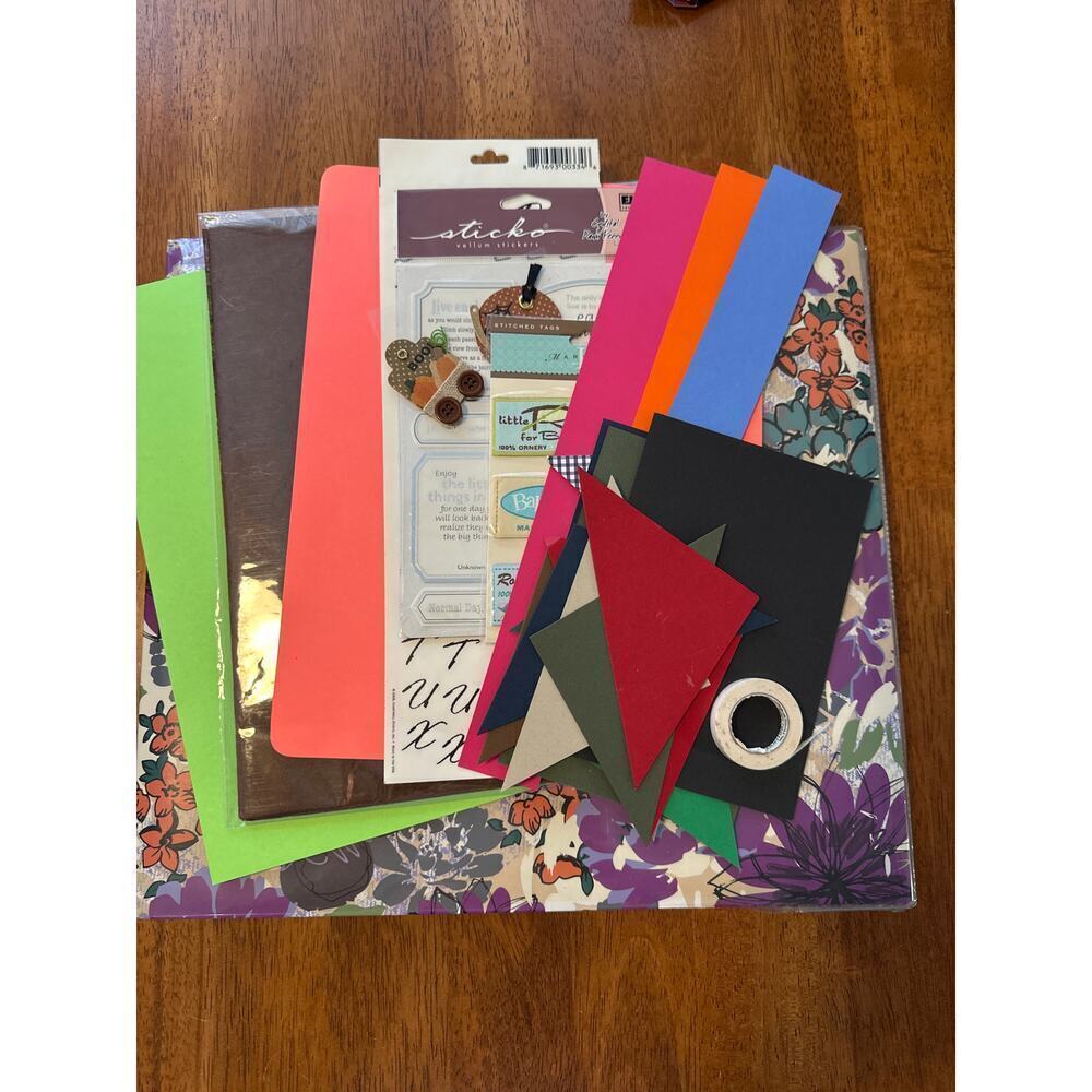 Scrapbooking Paper & Sticker Lot Floral Paper Stickers Alphabet Embellishments
